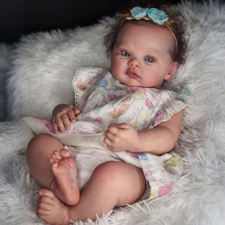 [🔊Heartbeat Sound and Breath💝] 17'' Truly Lifelike Reborn Baby Girl Brown Eyes Newborn Doll Solan