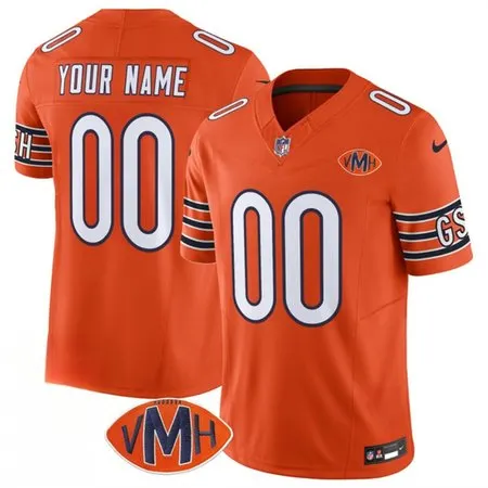 Men's Chicago Bears Active Player Custom Orange 2025 F.U.S.E. With VMH Patch Vapor Untouchable Limited Stitched Football Jersey