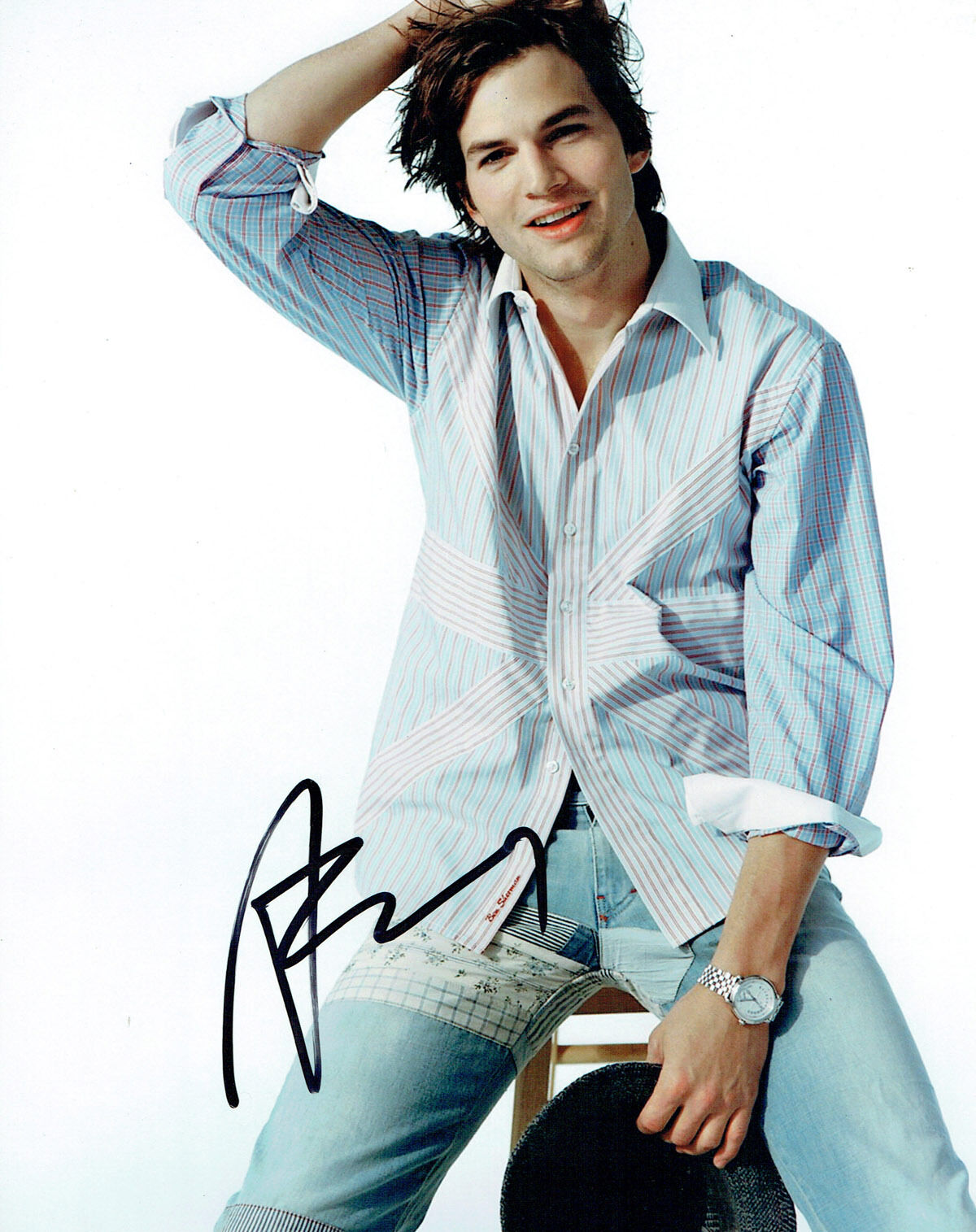 Ashton KUTCHER SIGNED Autograph 10x8Photo Poster painting AFTAL COA American Actor