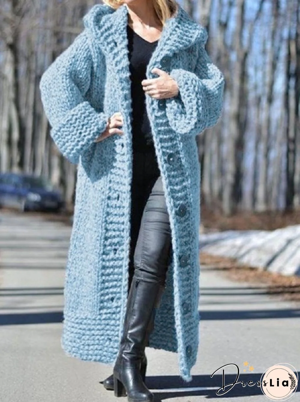 New Fashion Women Autumn Winter Long Sleeve Knitted Cardigan Coat Casual Streetwear Hooded Sweater Coat Plus Size