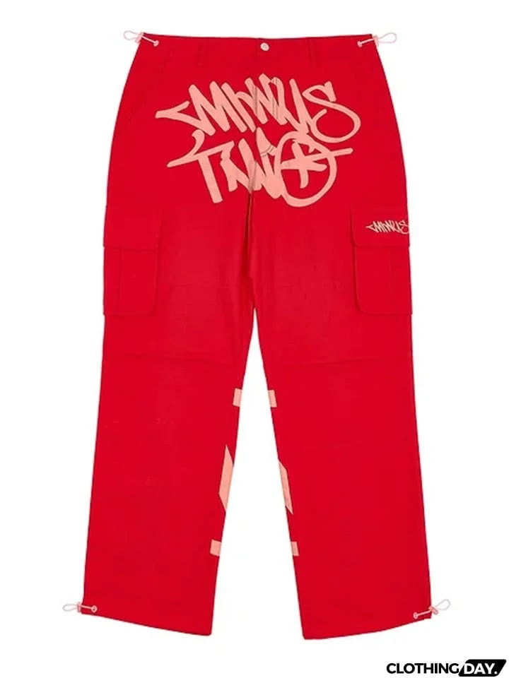 Men's Exaggerated Letter Print Hip-Hop Straight Leg Pants