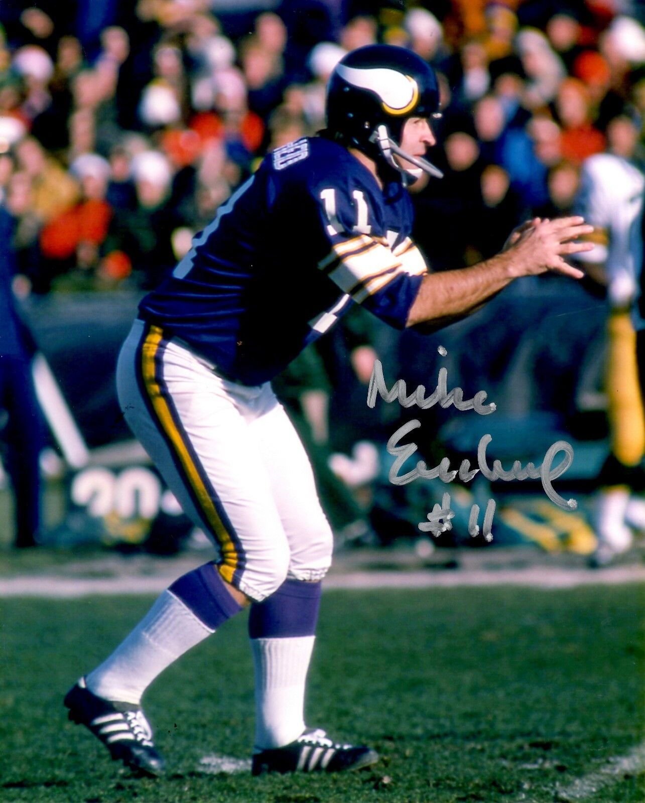 Signed 8x10 MIKE EISCHEID Minnesota Vikings Autographed Photo Poster painting - w/COA