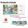 Elephant Diamond Art Monthly Flip Tabletop Calendar January 2027 - December 2028 Small Desktop Calendar Planner 24 Months for Living Room Bedroom Office Desk Gift Giving