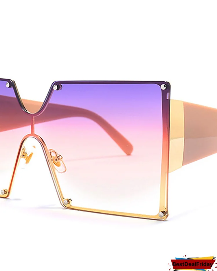 Square Flexible Metal Frame Sunglasses P6541358936