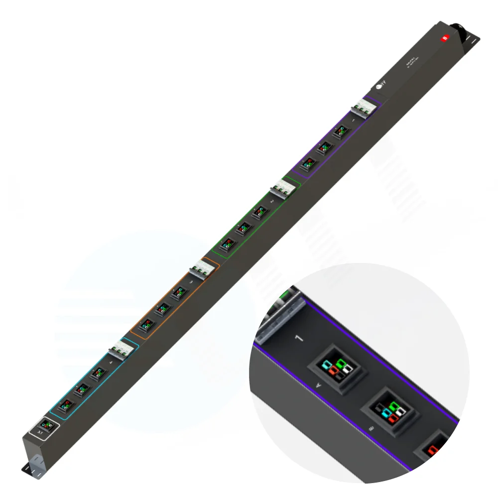 New Design 3 Phase PA33 PA34 PDU with 125A Breaker protector 6pin 12 outlets Power Distribution Unit S21 T21