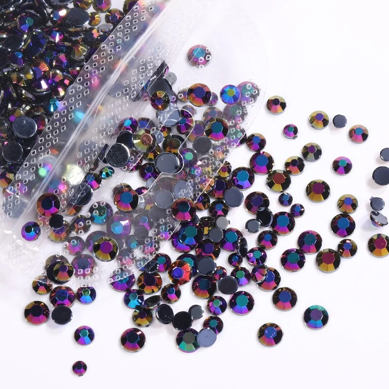 1 Bag Mixed Size Blue Green Pink White Opal 3D Crystals Nails Art Rhinestones Flatback Glass Stones Nail Art Decoration
