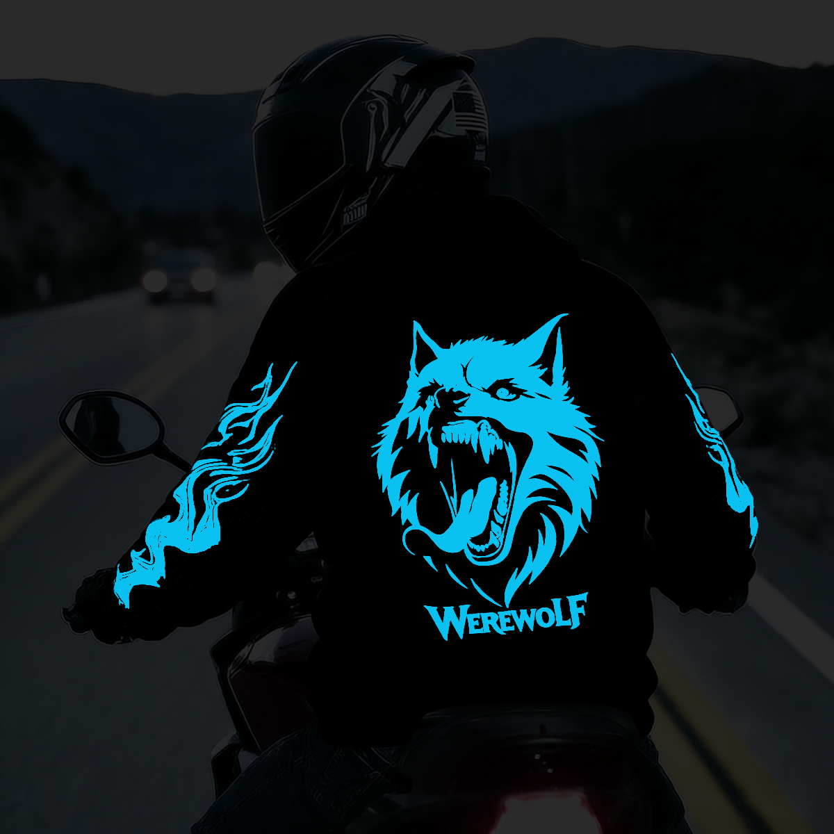 Luminous Werewolf Motorcycle Hoodie