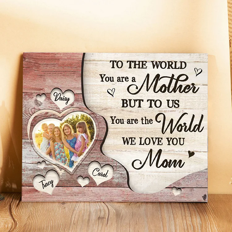 Mother Picture Board Personalized Photo Keepsake With 3 Names Wood Signs Photo Frame Gifts For Mom