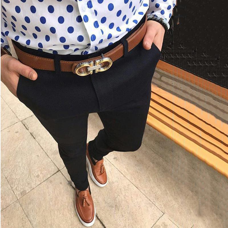 Men's Fashion Casual Business Slim Skinny Long Pants