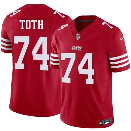 Men's San Francisco 49ers #74 Brett Toth Red 2026 Vapor F.U.S.E. Untouchable Limited Jersey