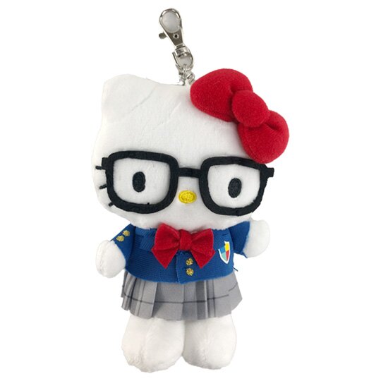 Hello Kitty Supercute Nerd Geek Plush Doll Keychain Charm 6" Decoration Gift From Japan School Girl Uniform A Cute Shop - Inspired by You For The Cute Soul 