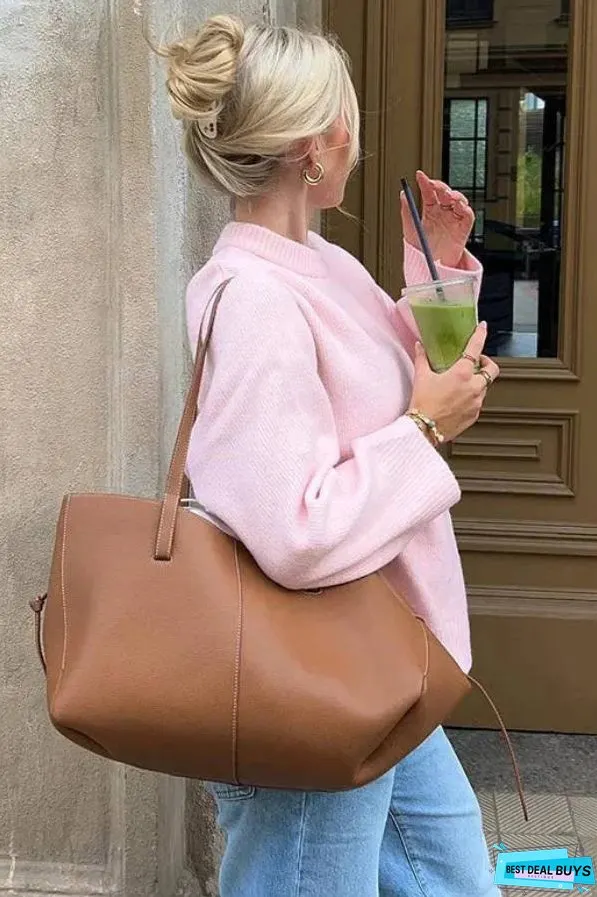 Pink Sweet Round Neck Pullover
