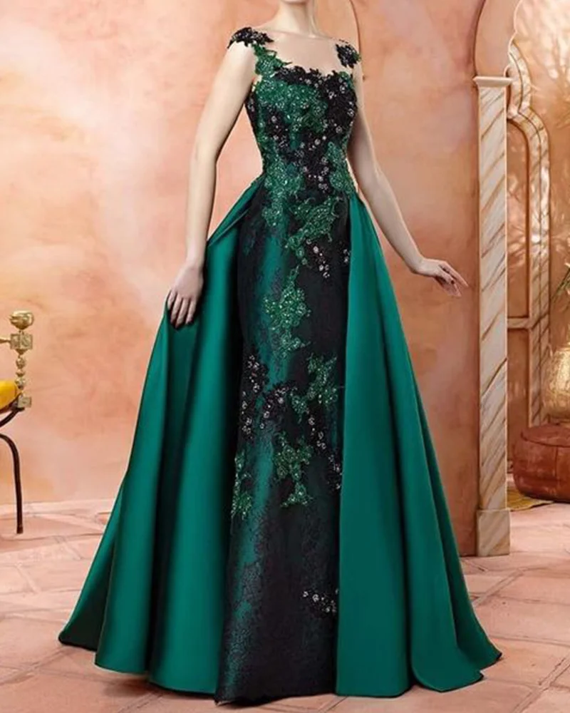 Gown satin lace jacquard brocade maxi dress