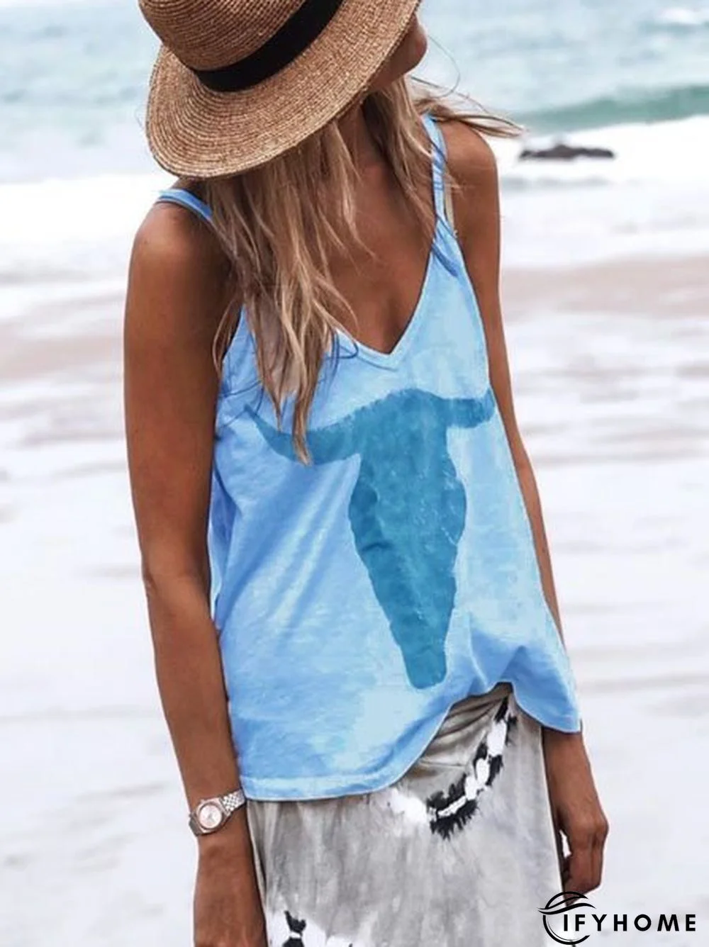 Spaghetti-Strap Cotton-Blend Tops | IFYHOME