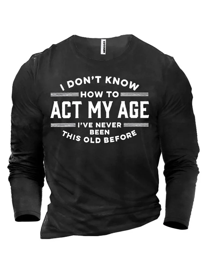 Men's English Letters Printed Long-sleeved Tops Trendy Fashion-Hoverseek