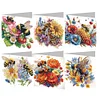 6Pcs Diamond Painting Bee Flower Greeting Cards Congratulations Cards & Gifts