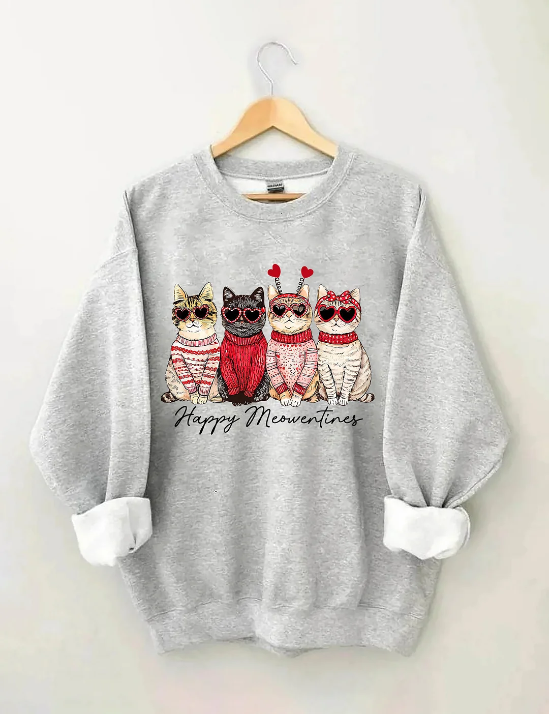 Valentine Cats Sweatshirt