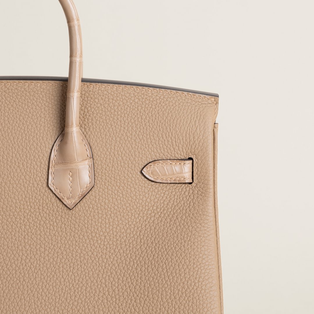 Birkin 25cm Touch Togo/Matte Alligator Crocodile 0M Chai PHW