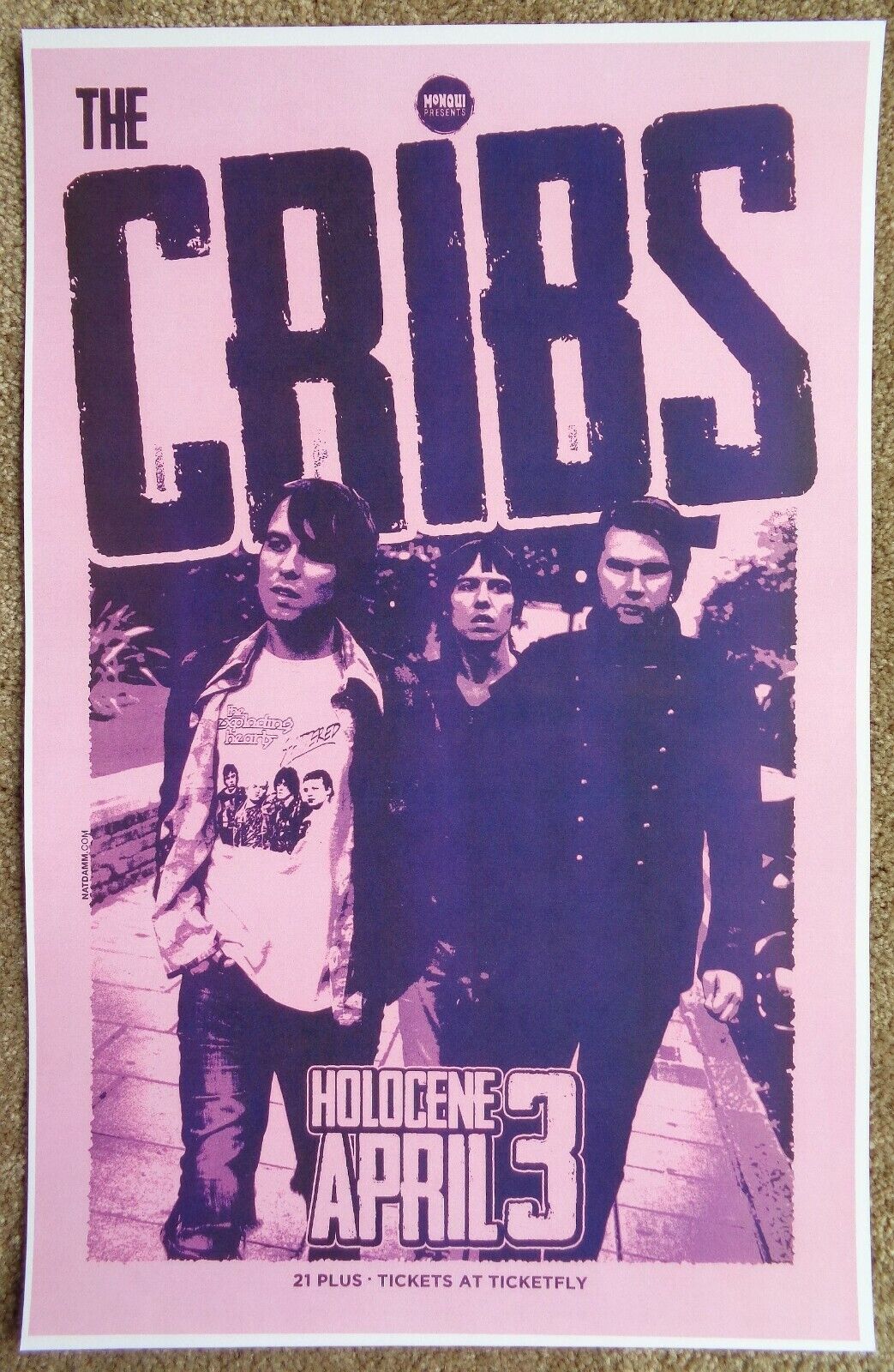 THE CRIBS 2012 Gig POSTER Portland Oregon Concert