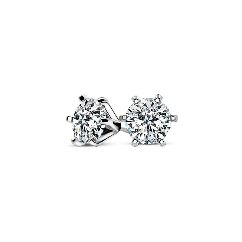 Stunning Classic Six-Prong Moissanite Stud Earrings