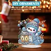 (US Local)Snowman Print DIY Desktop Diamond Art Kits for Home Office Desktop Decor