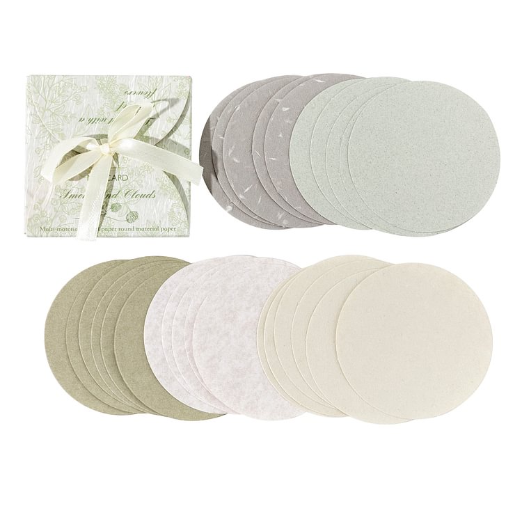 JOURNALSAY 30 Pcs Multi-material Special Paper Round Memo Pad 