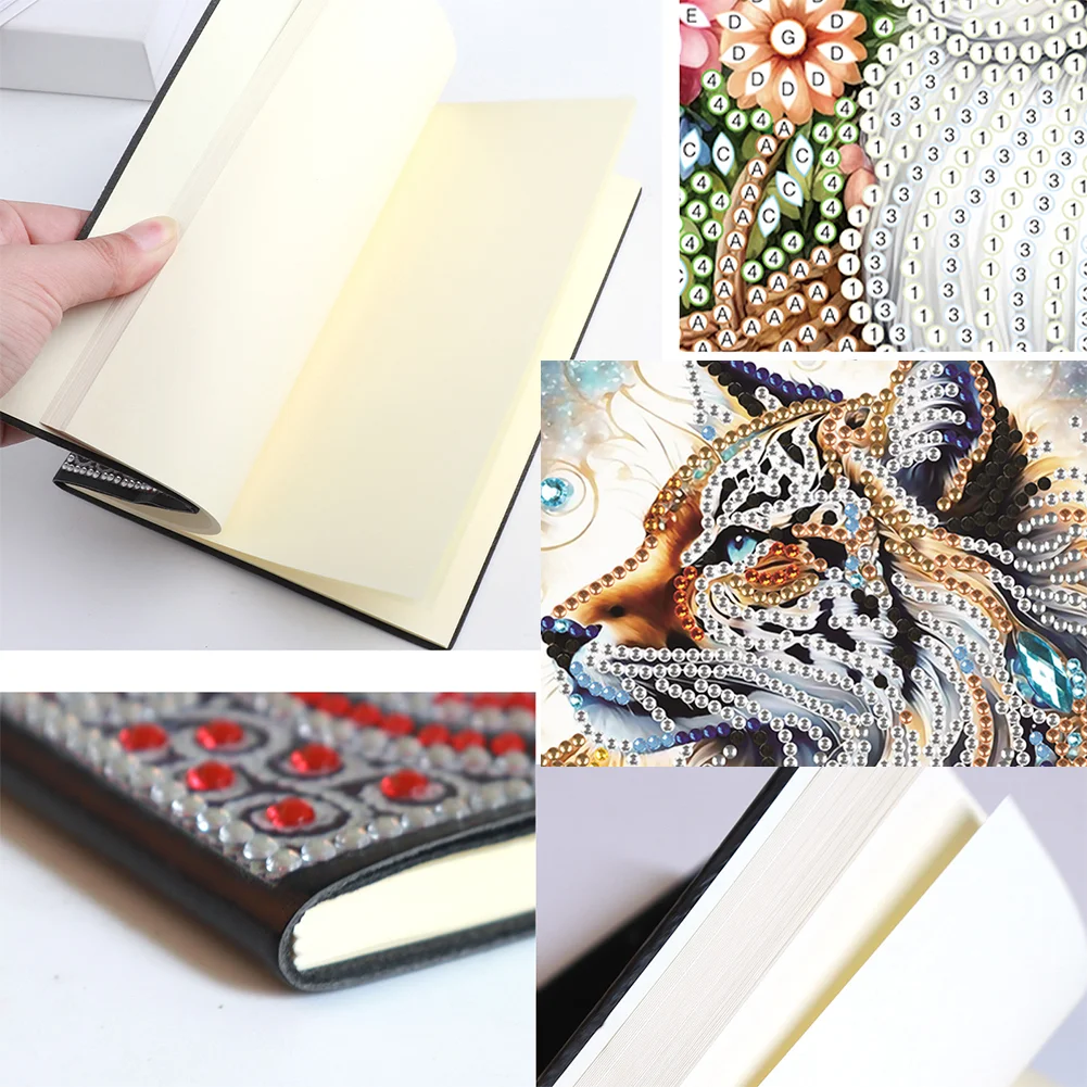 5D DIY Fox Special Shaped Diamond Painting 50 Pages Notebook for Beginners