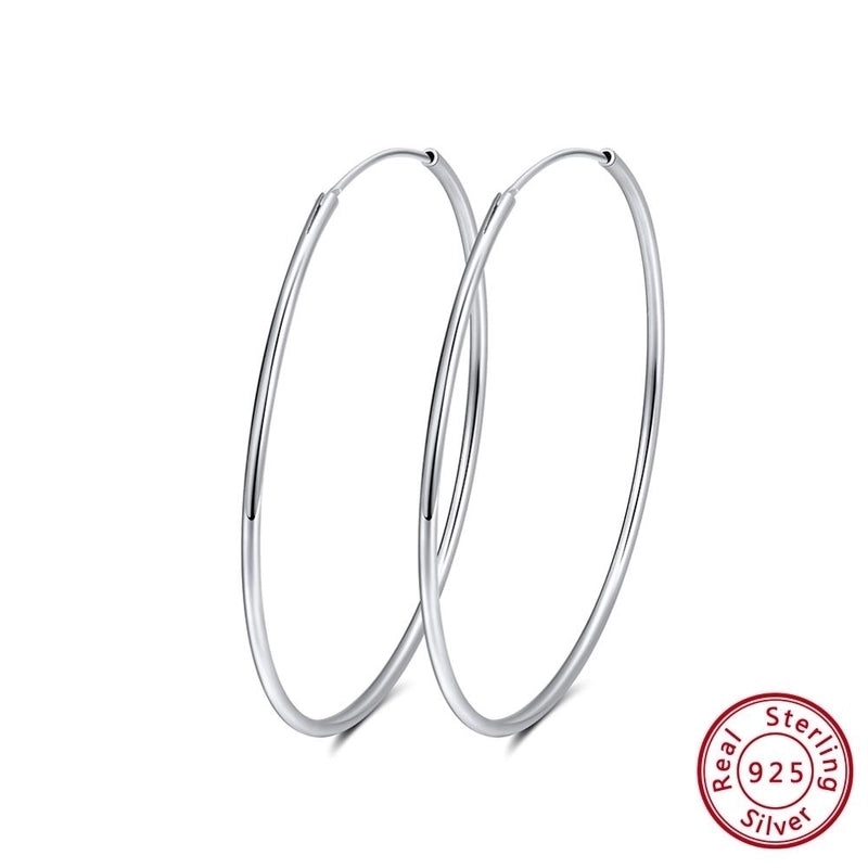 White Gold Plated Silver Plated 925 Sterling Silver Silver ZIRCON Circle Round Oval EARRINGS Hoop Earrings