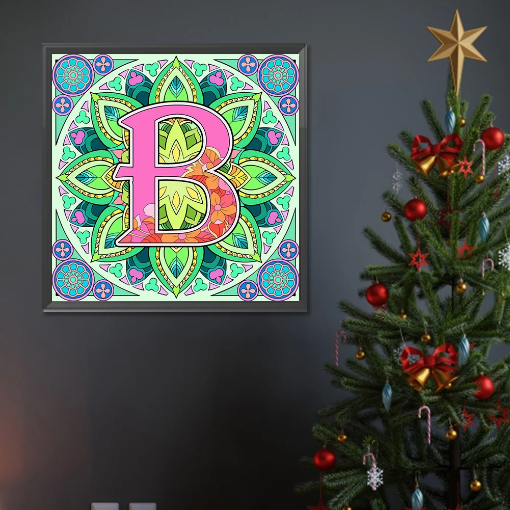 Diamond Painting - Full Round Drill - Mandala Letter(Canvas|30*30cm)