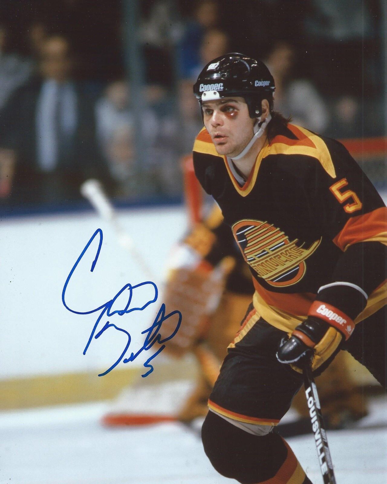 Garth Butcher Signed 8×10 Photo Poster painting Vancouver Canucks Autographed COA B