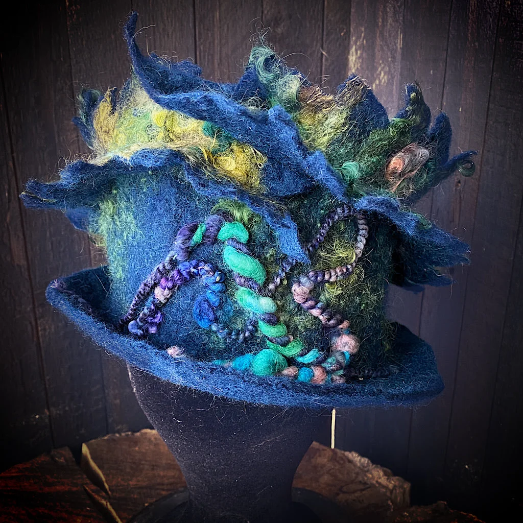 Blue Felted top hat-Global Online Discount Store