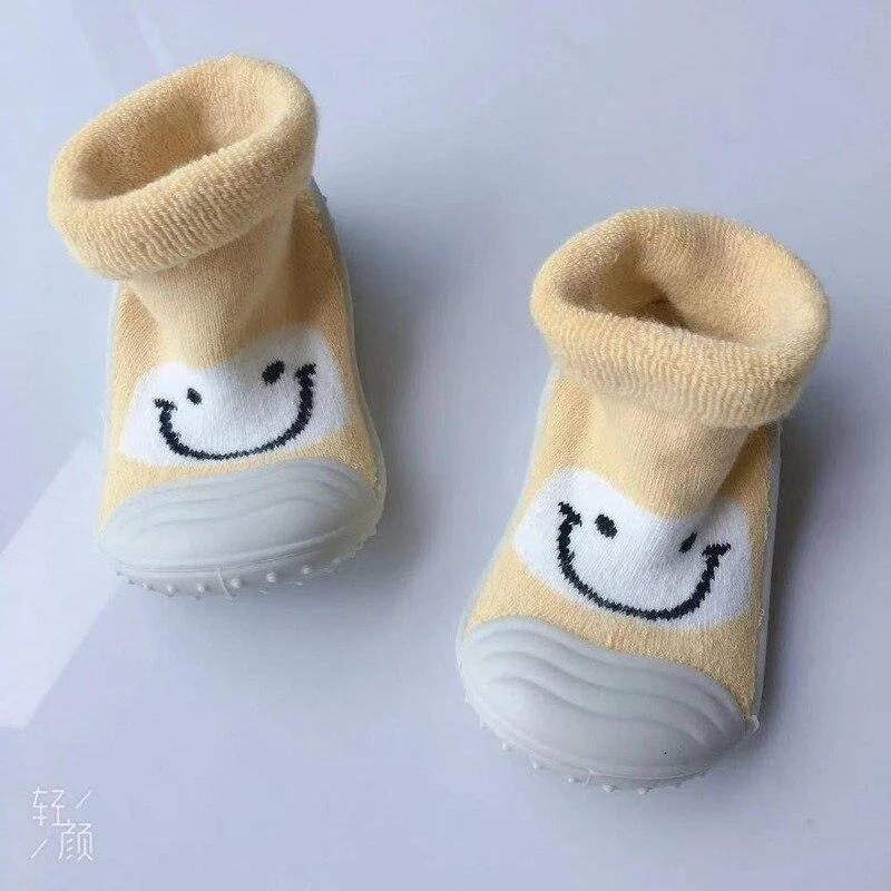 Autumn and Winter New Towel Thickening Children's Floor Socks Baby Baby Toddler Shoes Rubber Sole Cartoon Tube Socks