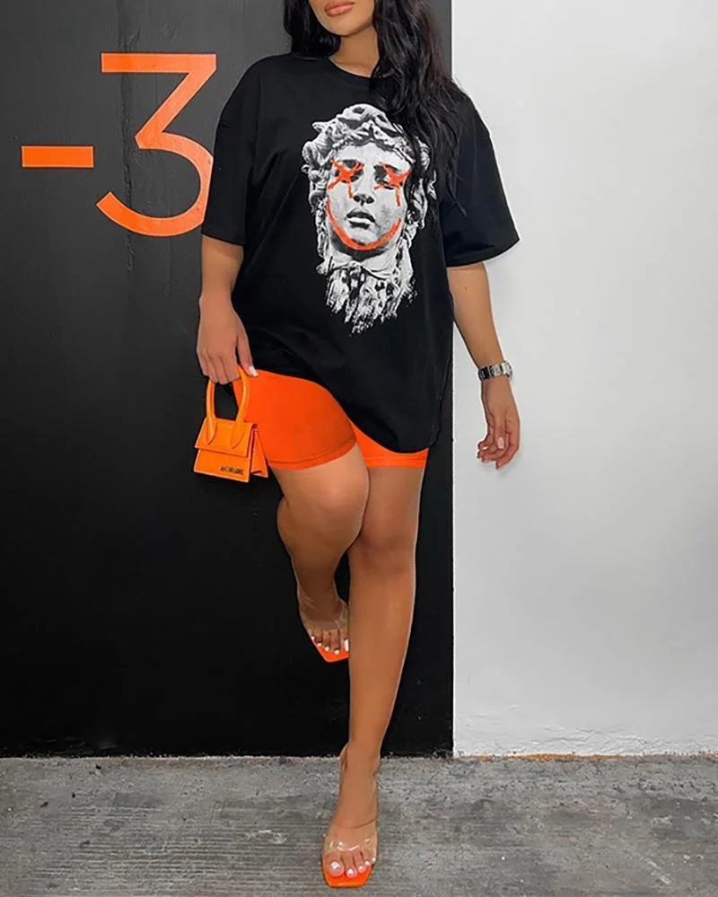 Stylish casual color-block two-piece suit