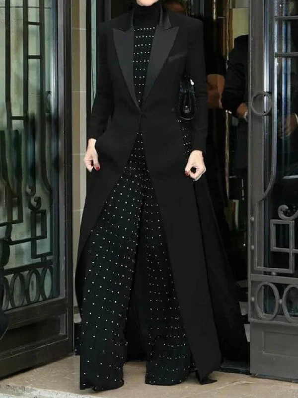 Sleek Sophistication: Split-Joint Notched Collar Blazer Outerwear with ...