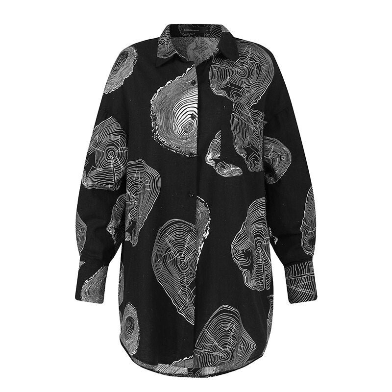 Celmia Top Fashion Women Blouses Vintage Check Plaid Shirts Long Sleeve Autumn Lapel Casual Loose Buttons Office Tunic