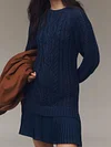 Cable knit sweater mini dress