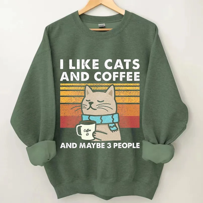 Eagerlys I Like Cats And Coffee Sweatshirt Eagerlys