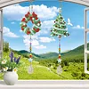 2pcs/set DIY Diamond Drawing Suncatcher Hanging Ornament Kit (Wreath Xmas Tree)