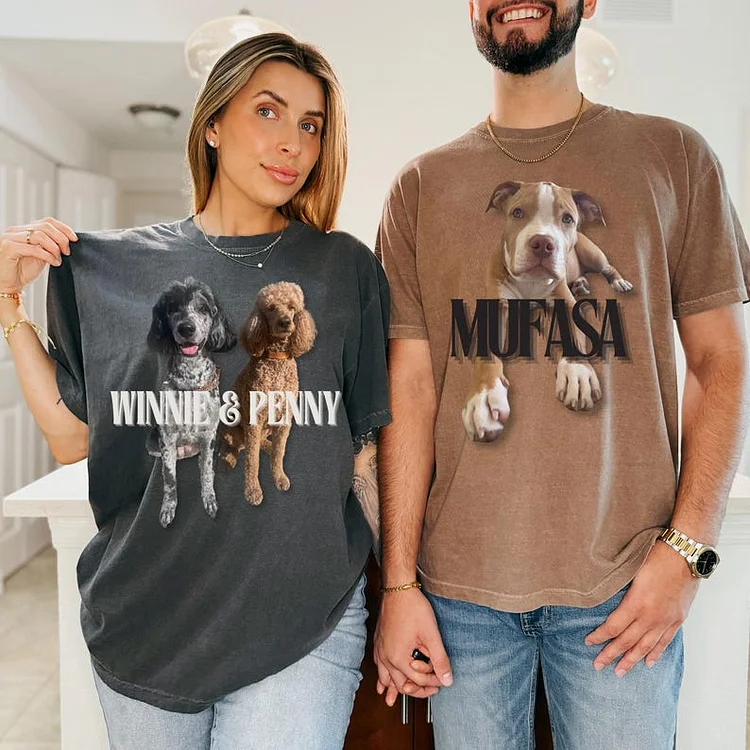 Custom Pet Photo Shirt Bootleg Rap Tee, Vintage 90s Hip Hop Dog T-shirt Sweatshirt