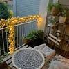 Solar outdoor lamp rose lamp string simulation flower vine home courtyard garden decoration balcony railing atmosphere lamp