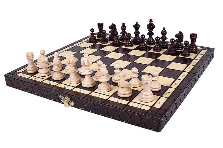 14" Olympic Small Wooden Chess Set