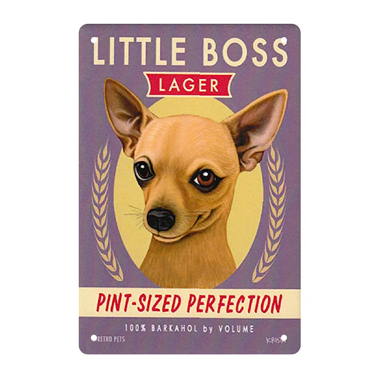Dog - Little boss Lacer Pint-Sized Perfection Vintage Tin Signs/Wooden Signs - 7.9x11.8in & 11.8x15.7in