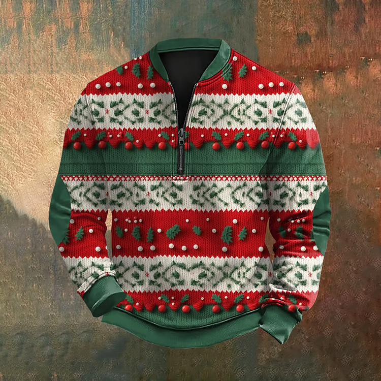 Men's Vintage Christmas Print Sweatshirt
