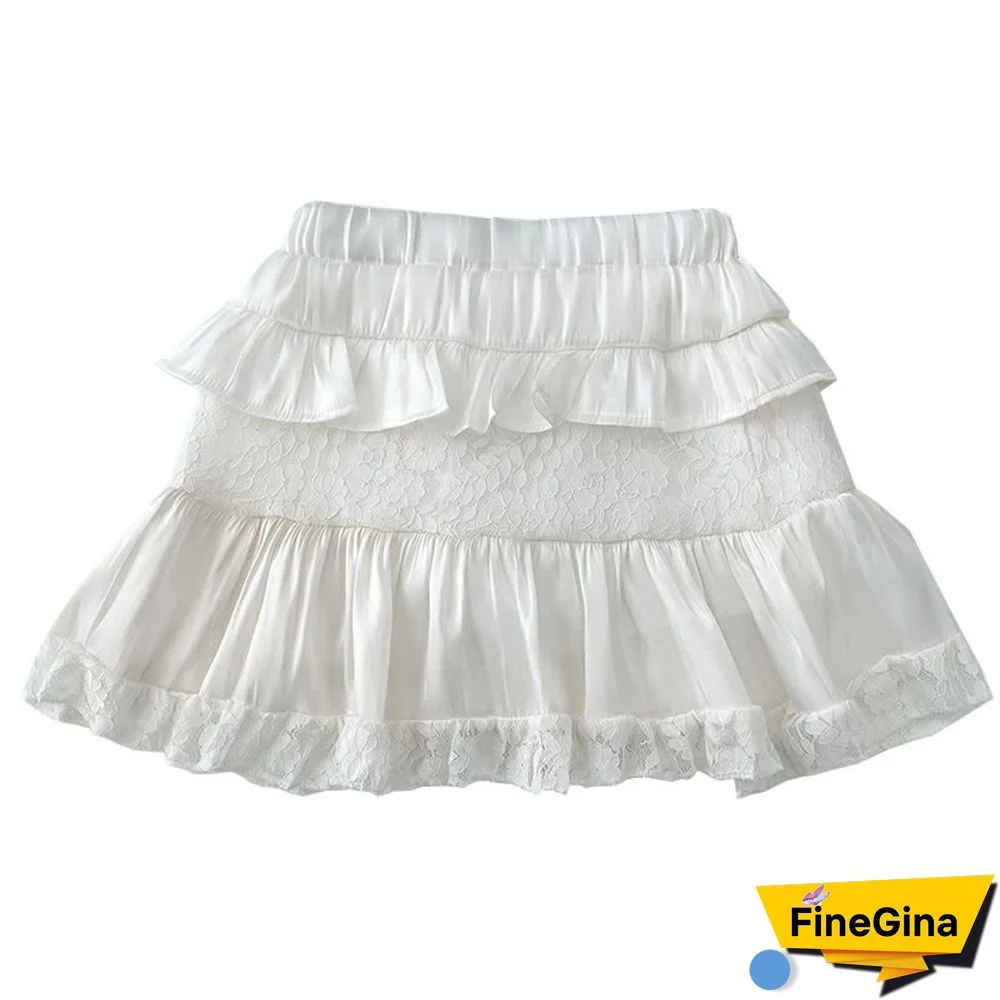 Chic Lace High Waist Layered Mini Skirt