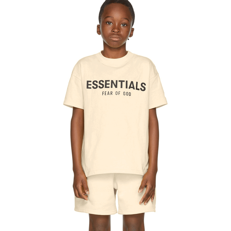 Kids Fog Fear of God Essentials T Shirt Silicone Letter Print Children's T-shirt