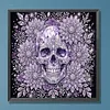 Partial Drill 5D Diamond Painting Kit Skull Abstract 30x30cm(Purple Skull)