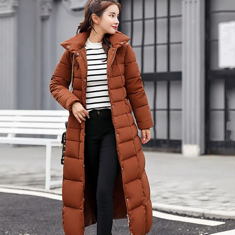 NEEDBO Winter Jacket Women with Fur Hood Plus Size Warm Long Winter Jacket and Coat for Women Doudoune Down Coat Lady Parka
