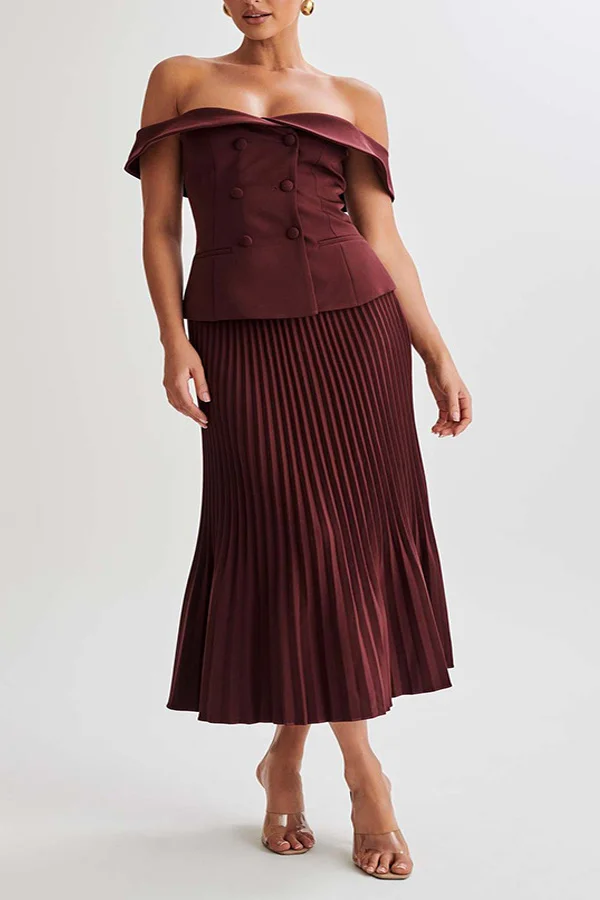 Elegant Pleated High-Waisted Skirt