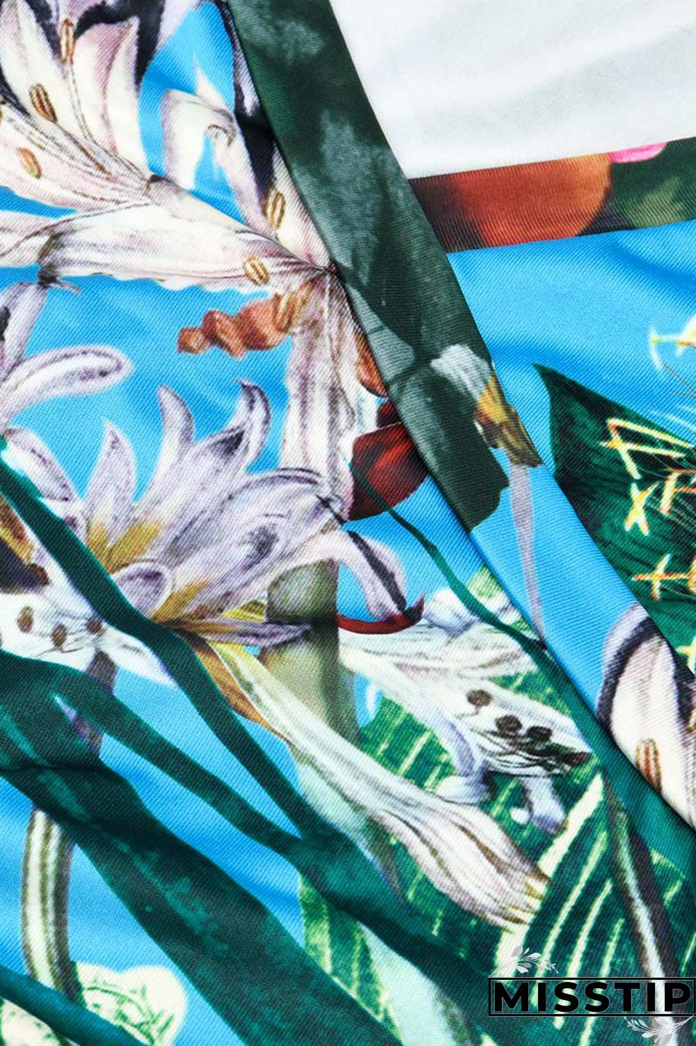 Blue Fashion Casual Print Bandage V Neck Long Sleeve Dresses