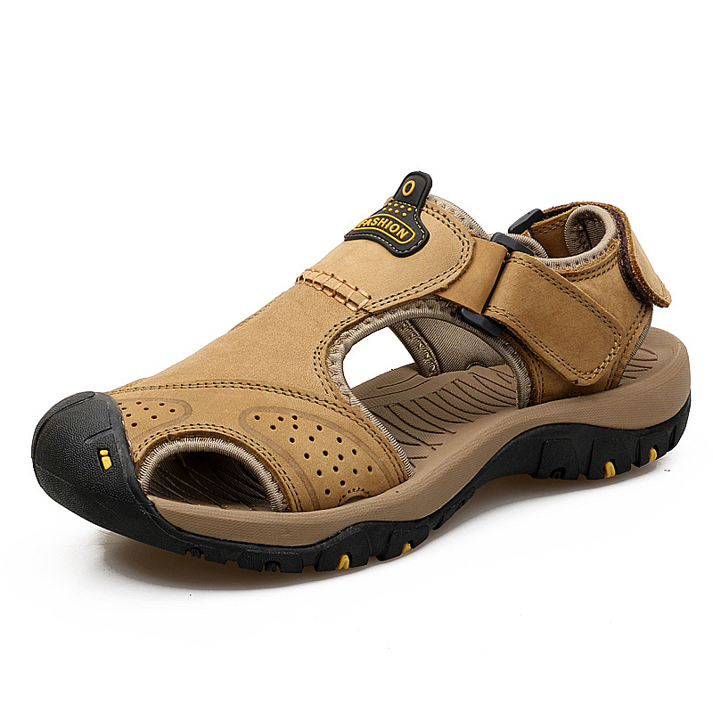 Men's Orthopedic Support Non-slip Sport Sandals Lightweight Trail Hiking Leather Sandals